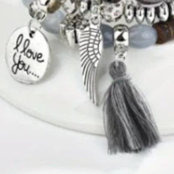 4 Pc Set Bohemian Style Creative Crystal Multilayer Stretchable Bracelet - Picture 2 of 3